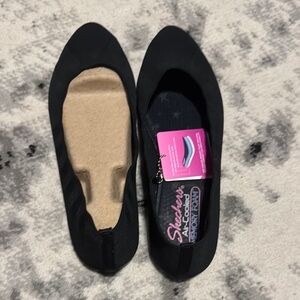 Skechers Black Suede Flats Minimalist Design